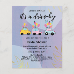 Cute BUDGET Drive-By Bridal Shower Invitations
