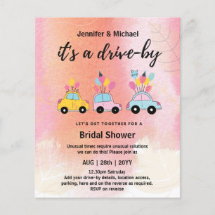 Cute BUDGET Drive-By Bridal Shower Invitations