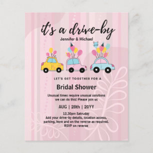 Cute BUDGET Drive-By Bridal Shower Invitations