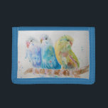 Cute Budgie budgies Watercolor Painting Art Wallet<br><div class="desc">Cute Budgie budgies Watercolor Painting Art Wallet. This glorious wallet would make a great gift for anyone. Designed by me from one of my original macaw watercolors. Especially lovely to have such a useful bright and happy gift!</div>