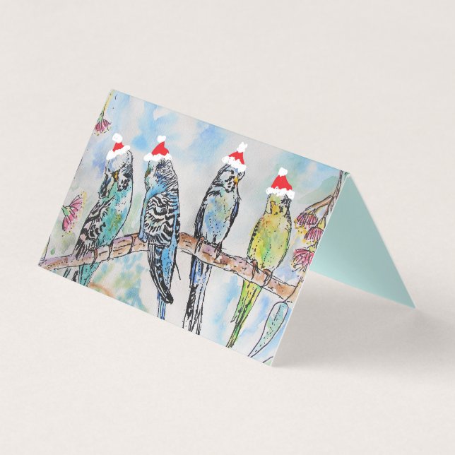 Cute Budgie Christmas Budgerigar Budgies Bird (Front)