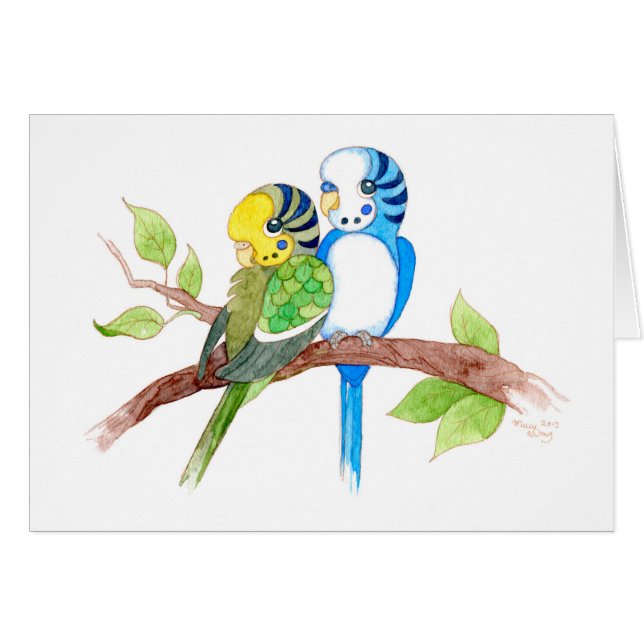 Cute budgies (Front Horizontal)