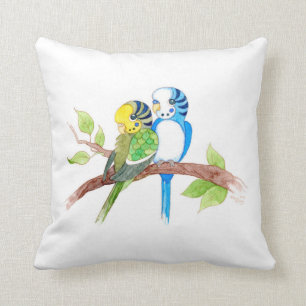 Cute budgies cushion