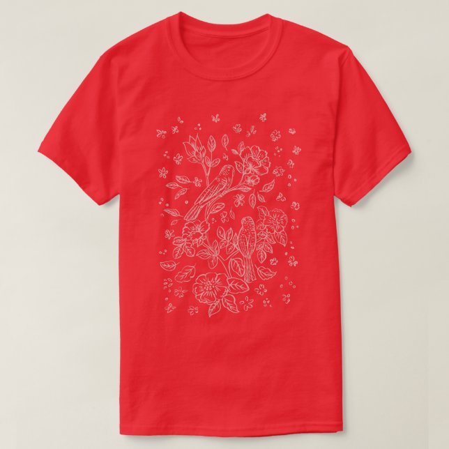 Cute Budgies T-Shirt (Design Front)