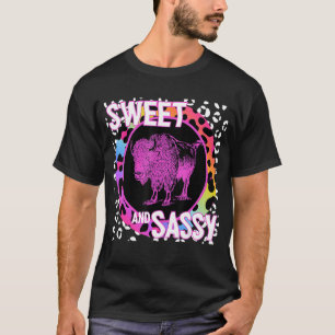 Cute Buffalo 90s Nostalgia Rainbow Leopard Print T T-Shirt