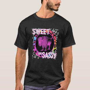 Cute Buffalo 90s Nostalgia Rainbow Leopard Print T T-Shirt