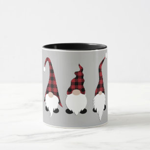 Cute Buffalo Plaid Christmas Gnomes Mug