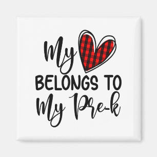 Cute Buffalo Plaid Heart Valentines Day For Pre K Magnet