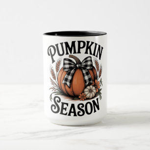 Cute Buffalo Plaid Pumpkin Season Mug