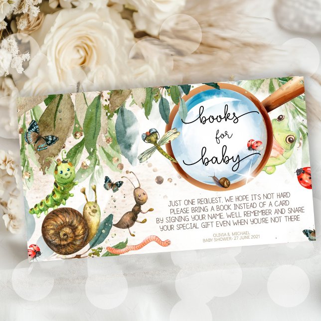 Cute Bug & Caterpillar Baby Shower Enclosure Card (baby shower invitation, bug baby shower, woodland baby shower, cute bug invitation, ladybug baby sho)