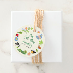 Cute Bug Ladybug Buttefly Kids 1st Birthday Favour Tags
