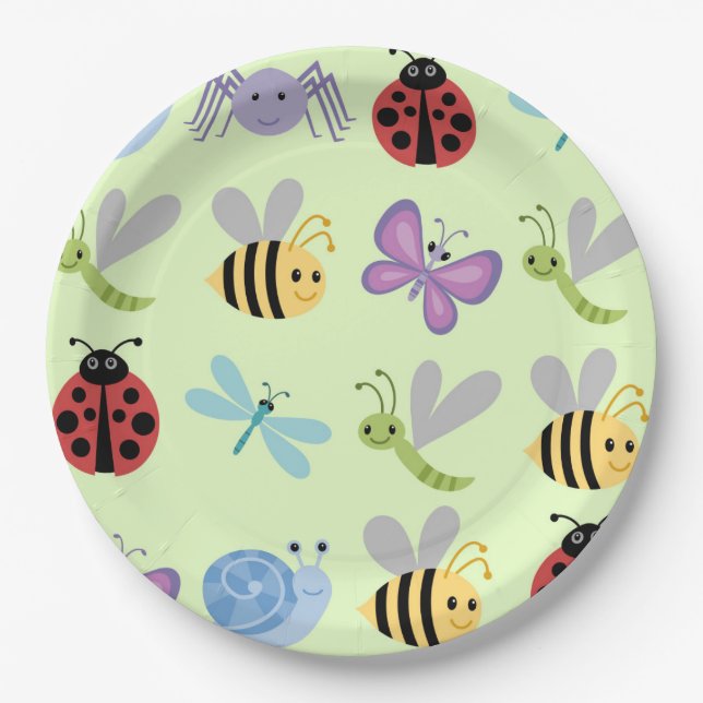 Cute Bug Paper Plates (Front)