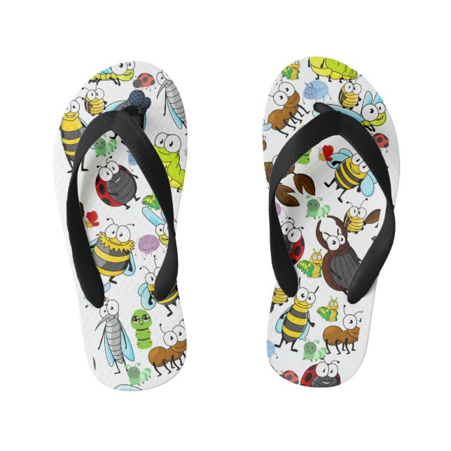 Cute Bugs Kid's Flip Flops (Footbed)