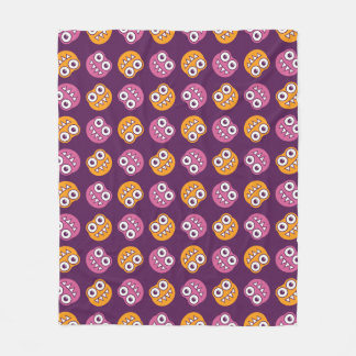 Cute Bugs Pattern In Purple Pink And Orange Fleece Blanket