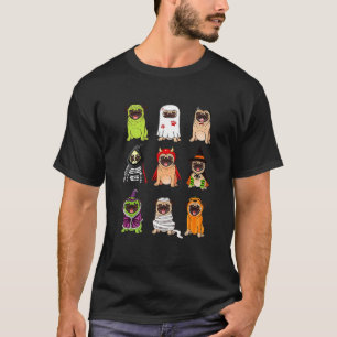 Cute Buldlog Happy Halloween Pug Dogs Lover Gifts T-Shirt