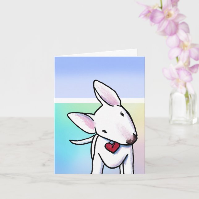 Cute Bull Terrier Card (Orchid)
