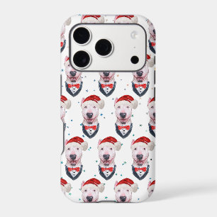 Cute Bull Terrier Dog Christmas Pattern