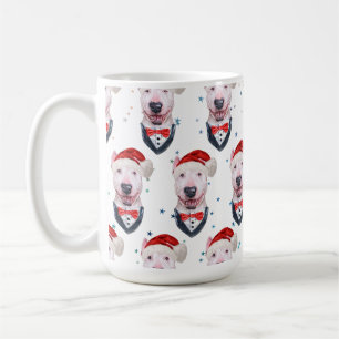 Cute Bull Terrier Dog Christmas Pattern Coffee Mug