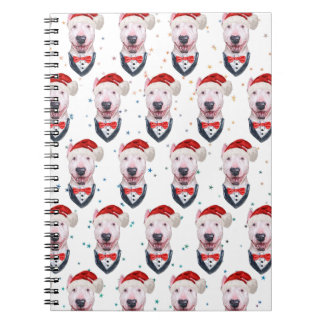 Cute Bull Terrier Dog Christmas Pattern Notebook
