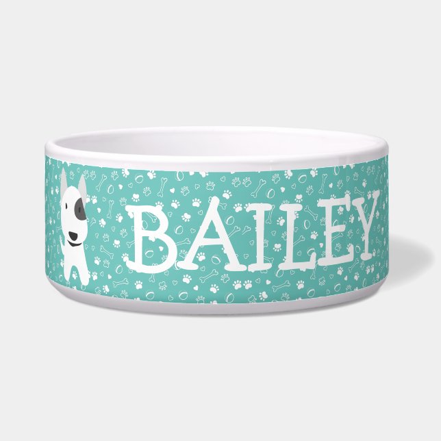 Cute Bull Terrier Dog Customisable Name (Front)
