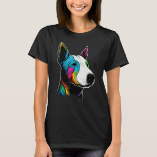 Cute Bull Terrier Dog on Bull Terrier  3 T-Shirt