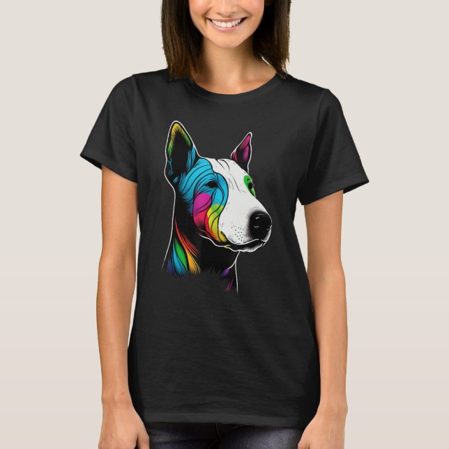 Cute Bull Terrier Dog on Bull Terrier  3 T-Shirt (Front)