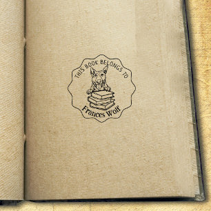 Cute Bull Terrier Dog Rubber Stamp