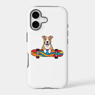 Cute Bull Terrier on a Skateboard