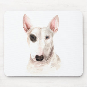 Cute Bull Terrier Puppy Dog Lover Watercolor Mouse Mat