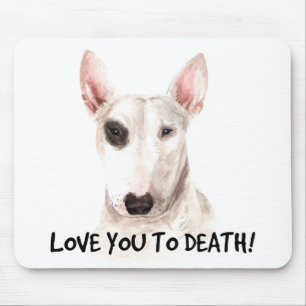 Cute Bull Terrier Puppy Dog Lover Watercolor Mouse Mat