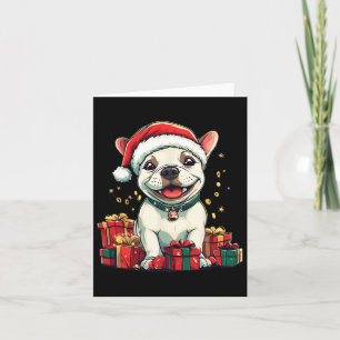Cute Bull Terrier Santa Hat Funny Christmas Xmas D Card