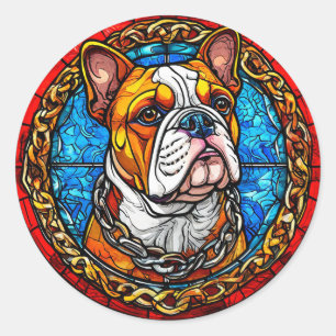 Cute Bulldog Classic Round Sticker