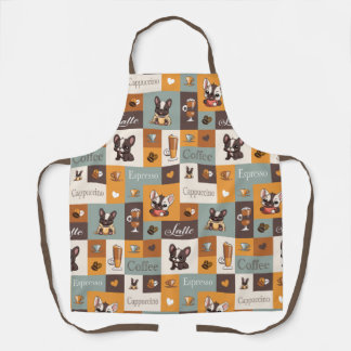 Cute Bulldog Coffee Love  Apron