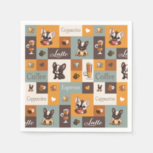 Cute Bulldog Coffee Love Napkin