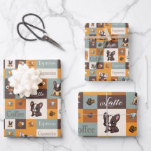 Cute Bulldog & Coffee vintage