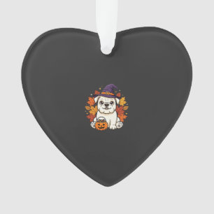 Cute Bulldog Halloween Pumpkin Dog Design_1 Ornament