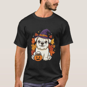 Cute Bulldog Halloween Pumpkin Dog Design_1 T-Shirt