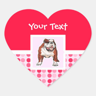 Cute Bulldog Heart Sticker