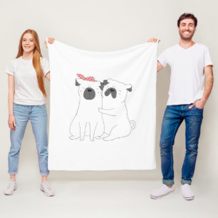 Cute Bulldog Matching Dog Lover Gift Fleece Blanket