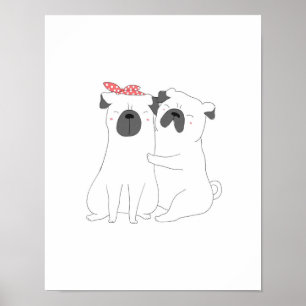 Cute Bulldog Matching Dog Lover Gift Poster