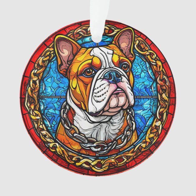 Cute Bulldog Ornament (Front)