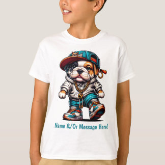 🐕 Cute Bulldog Puppy Boys Streetwear T-Shirt