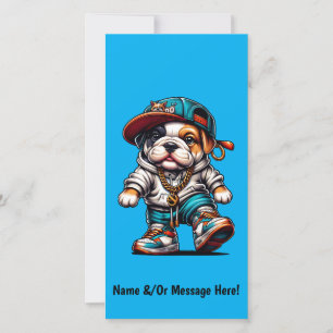 Cute Bulldog Puppy Greeting Card Design