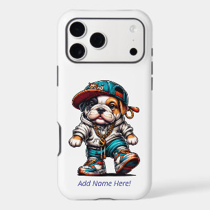 Cute Bulldog Puppy in Cool Streetwear Personalised