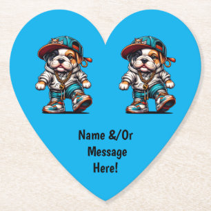 Cute Bulldog Puppy Personalised Kids Coaster