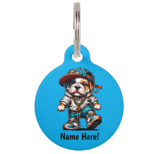 Cute Bulldog Puppy Personalized Dog Pet Tag