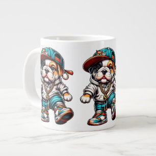 Cute Bulldog Puppy Streetwear Personalised Large Coffee Mug