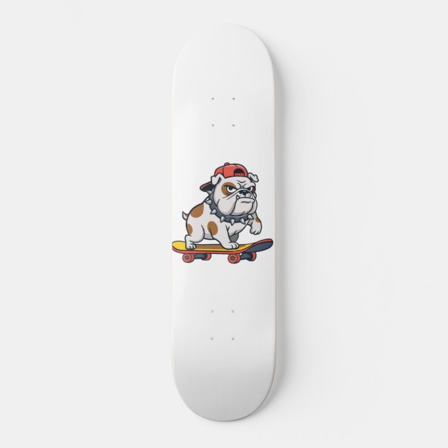 Cute Bulldog Skater Skateboard (Front)