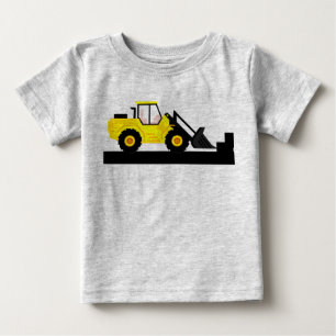 Cute Bulldozer Excavator Heavy Machinery Baby T-Shirt