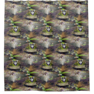 Cute Bullfrog Animal Nature Pattern Shower Curtain